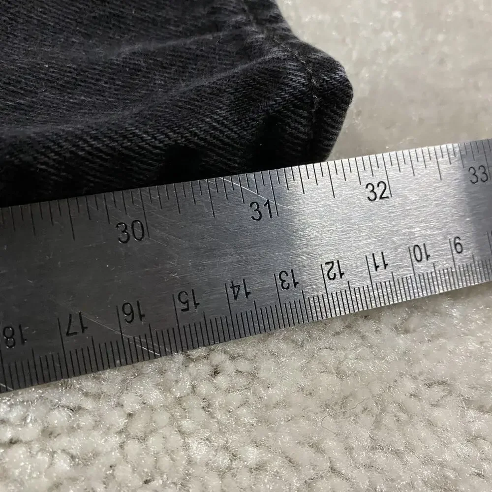 Levis 501 Jeans Mens 42x32 Black Button Fly Straight Leg Charcoal Denim Basics